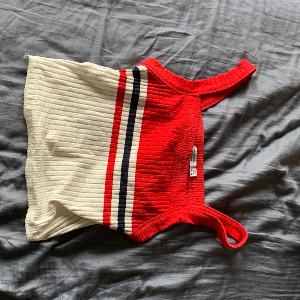 Striped cropped tank top